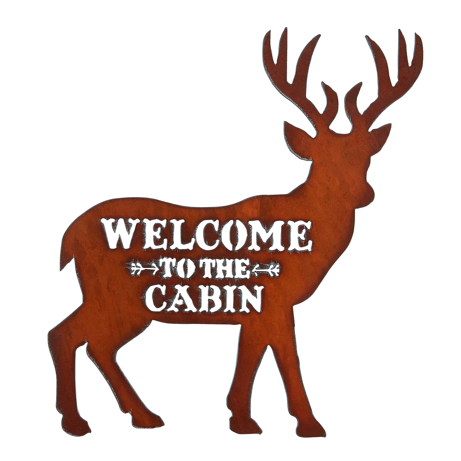 Deer/Cabin Image Welcome Sign